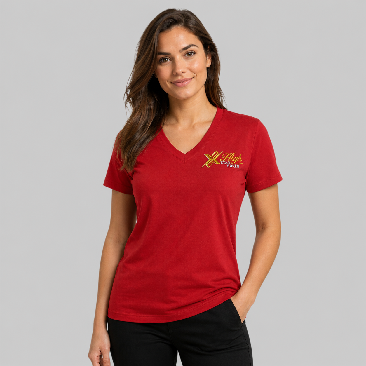 Ladies V-Neck Shirt - Image 5