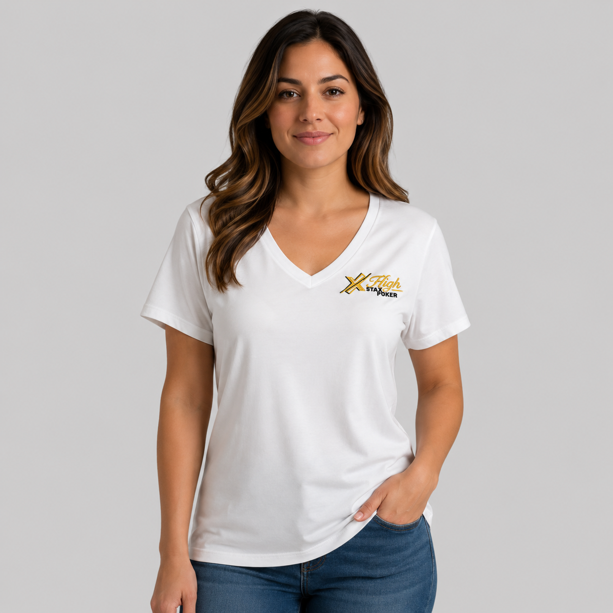 Ladies V-Neck Shirt - Image 5